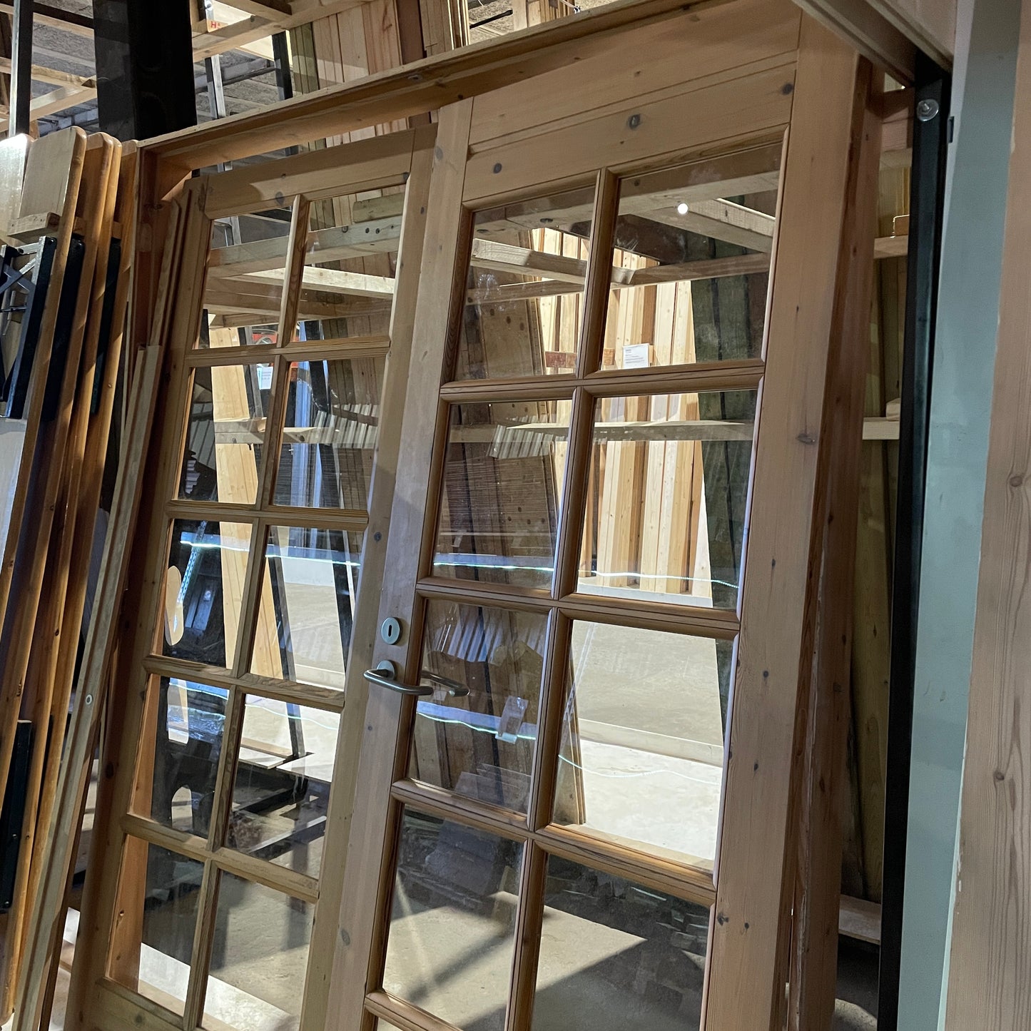 Dobbelt fyldningsdor med karm og glas