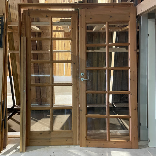 Dobbelt fyldningsdor med karm og glas