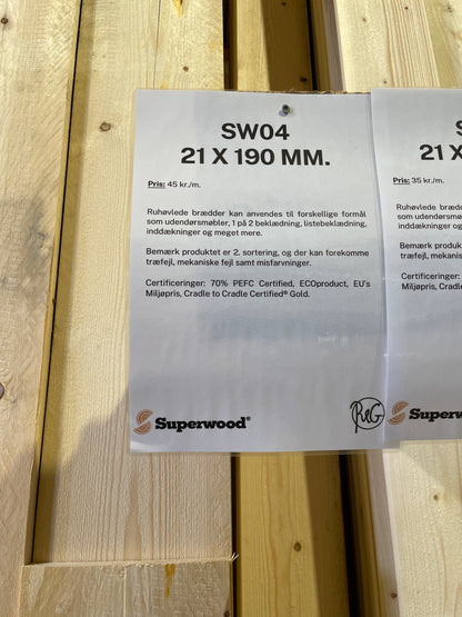 Her ses info på vores produkt Superwood SW04 21 x 190MM
