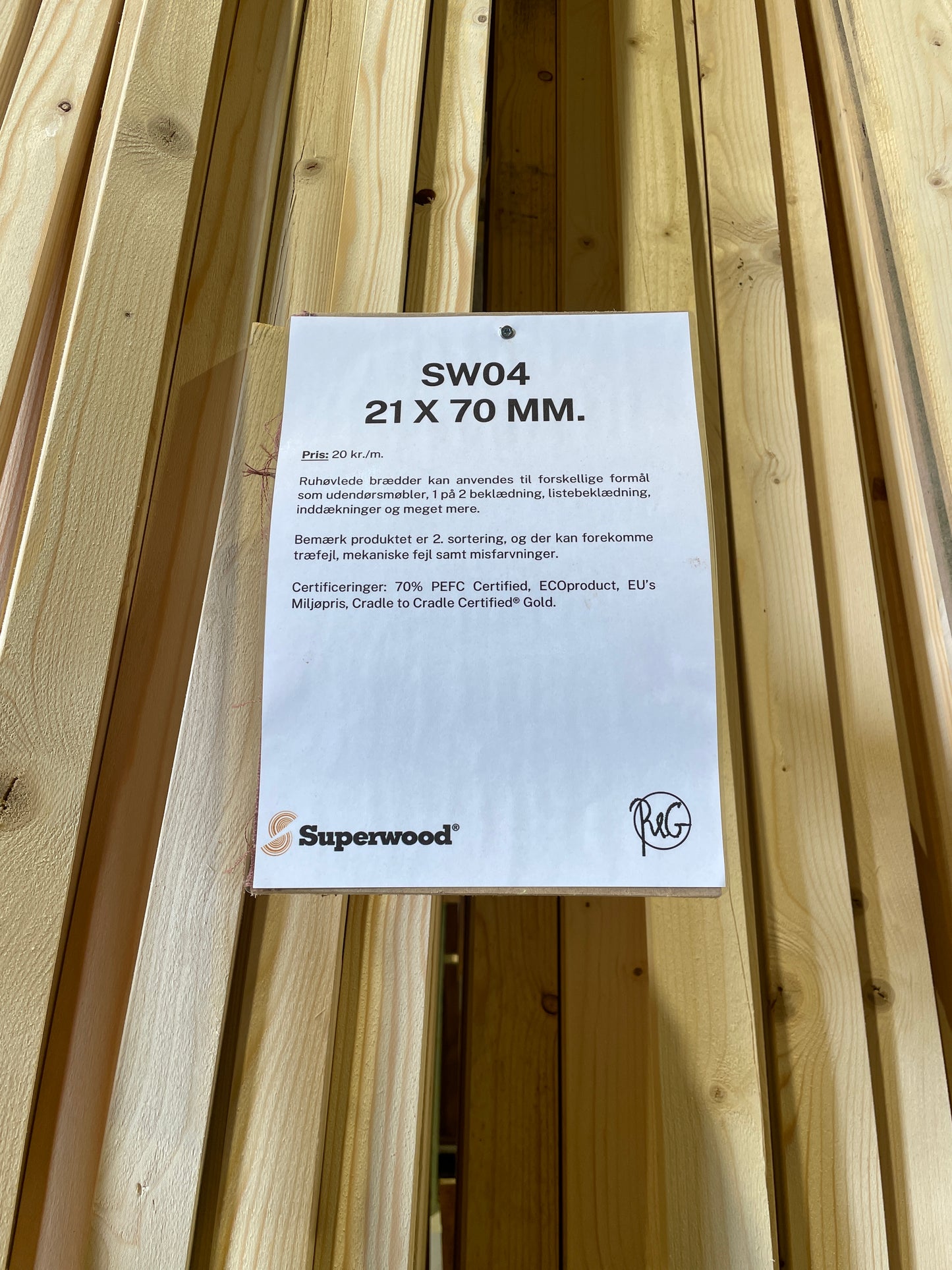 Her ses vores produkt Superwood SW04  21 x 70MM